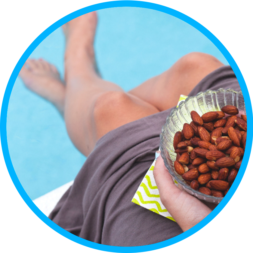 eating-almonds-by-pool