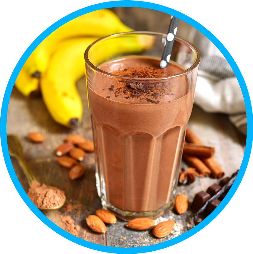 protein-shake-chocolate-with-almonds-and-banana